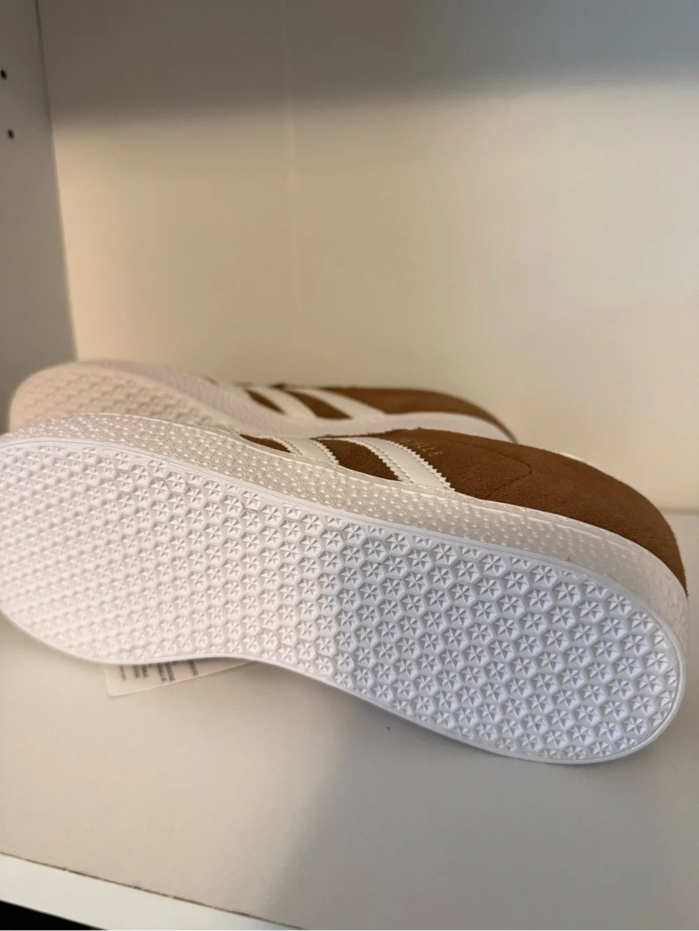 adidas Kids Brown and White Suede Sneakers 5Y